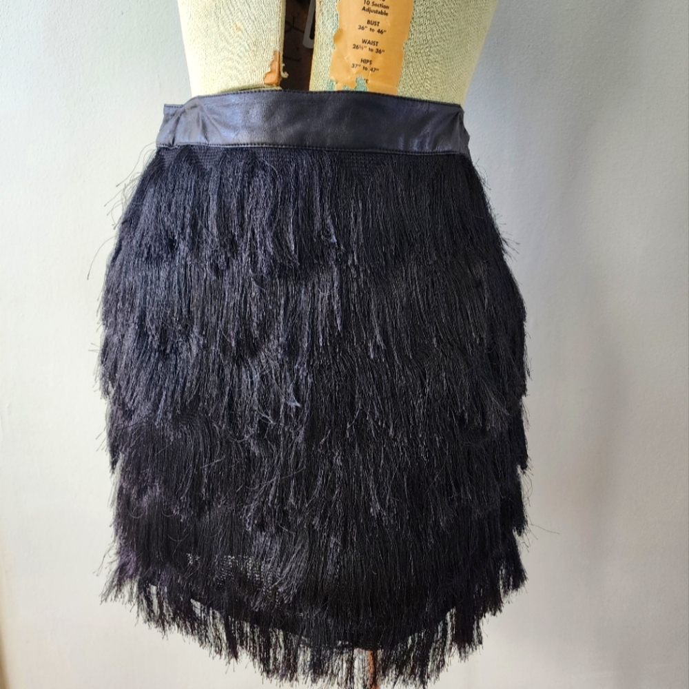 J.O.A. Los Angeles Fringe Mini Skirt Sz M